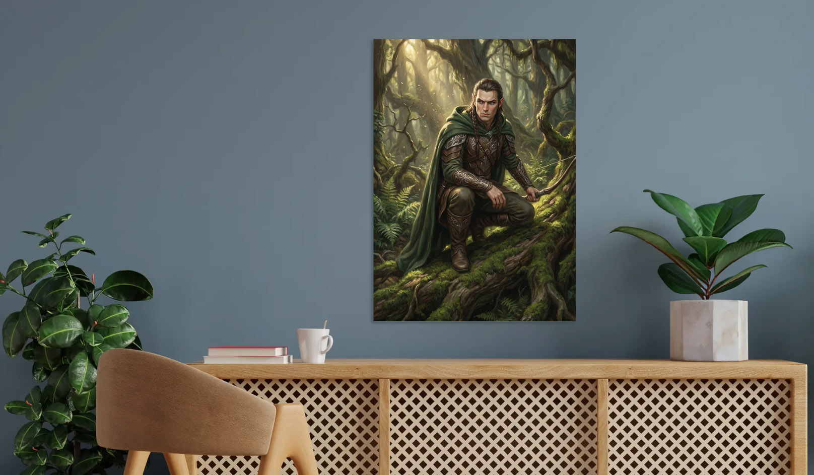 Elf Archer in a Mossy Forest